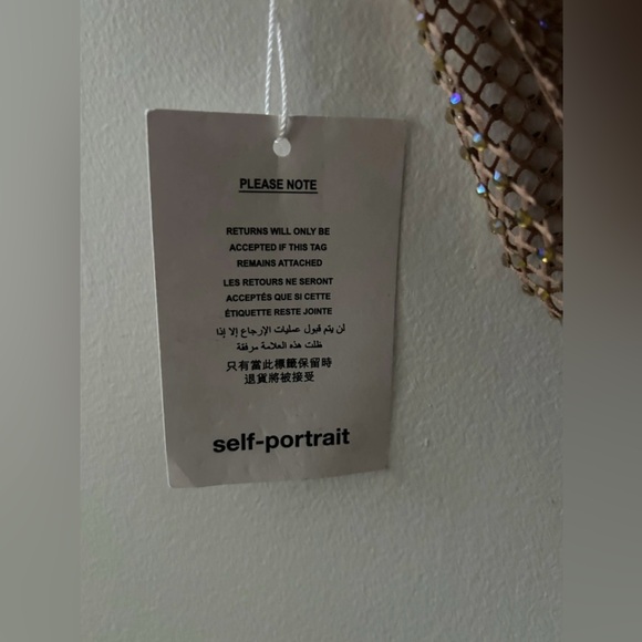 Self Portrait Tan Rhinestone off the shoulder dress - Picture 6 of 12